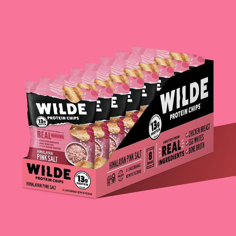 Wilde Chips WILDE Himalayan Pink Salt Protein Chips, Thin and Crispy, High Protein, Keto Friendly, Made with Real Ingredients, 1.34oz Bags (Pack of 8) - Image 2